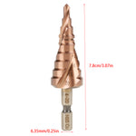 1Pcs Hexagonal Handle Spiral Groove Step Cone Cobalt Drill Bit High Speed Steel(4-20mm)