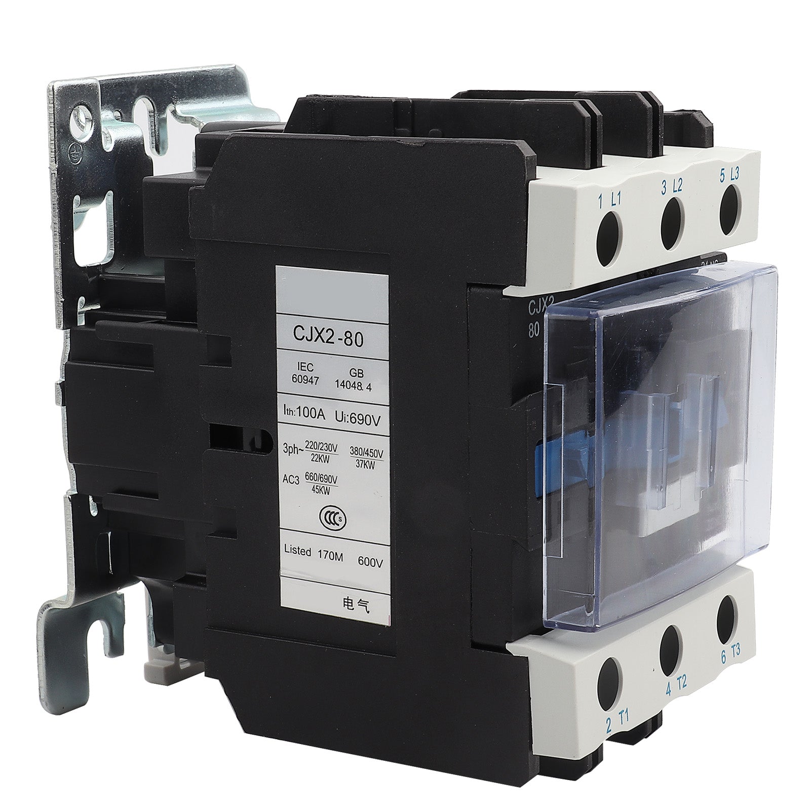 CJX2-8011 High Sensitivity Industrial Electric AC Contactor  80A