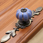 Pumpkin Shape Ceramic Cabinet Wardrobe Drawer Pull Handle Furniture Knob Fitting (Royal Blue)