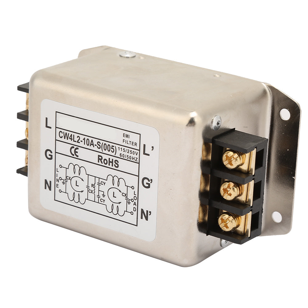 115V/ 10A 50/60Hz Single dual Pole Single Phase Power Line EMI Filter Terminal