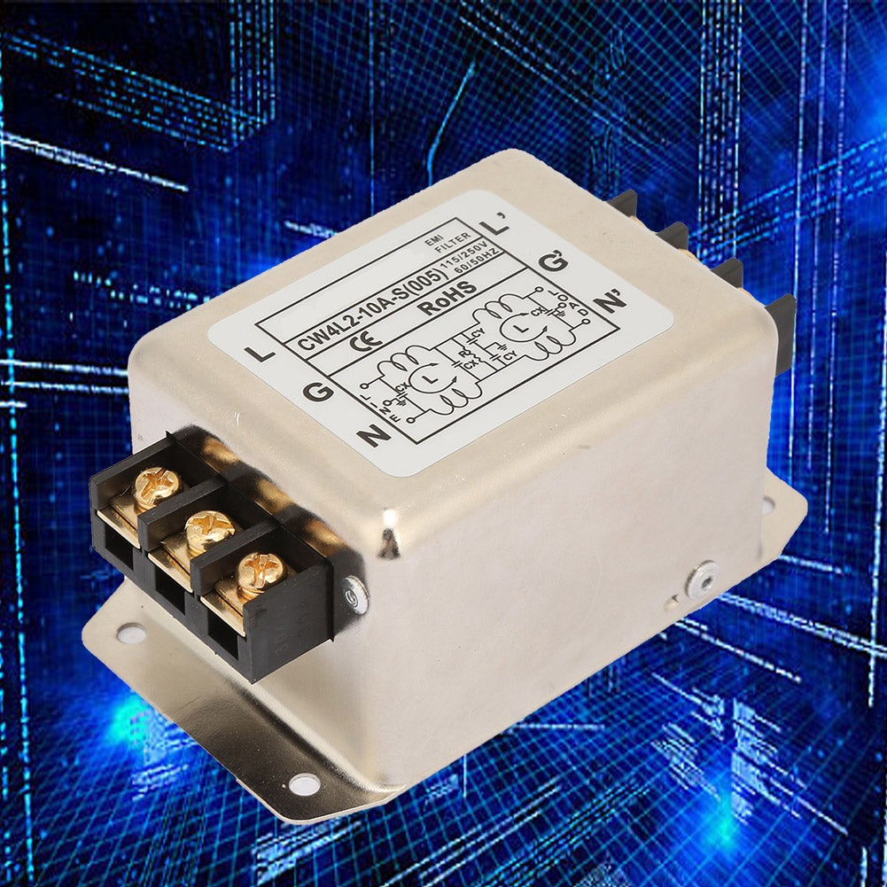 115V/ 10A 50/60Hz Single dual Pole Single Phase Power Line EMI Filter Terminal
