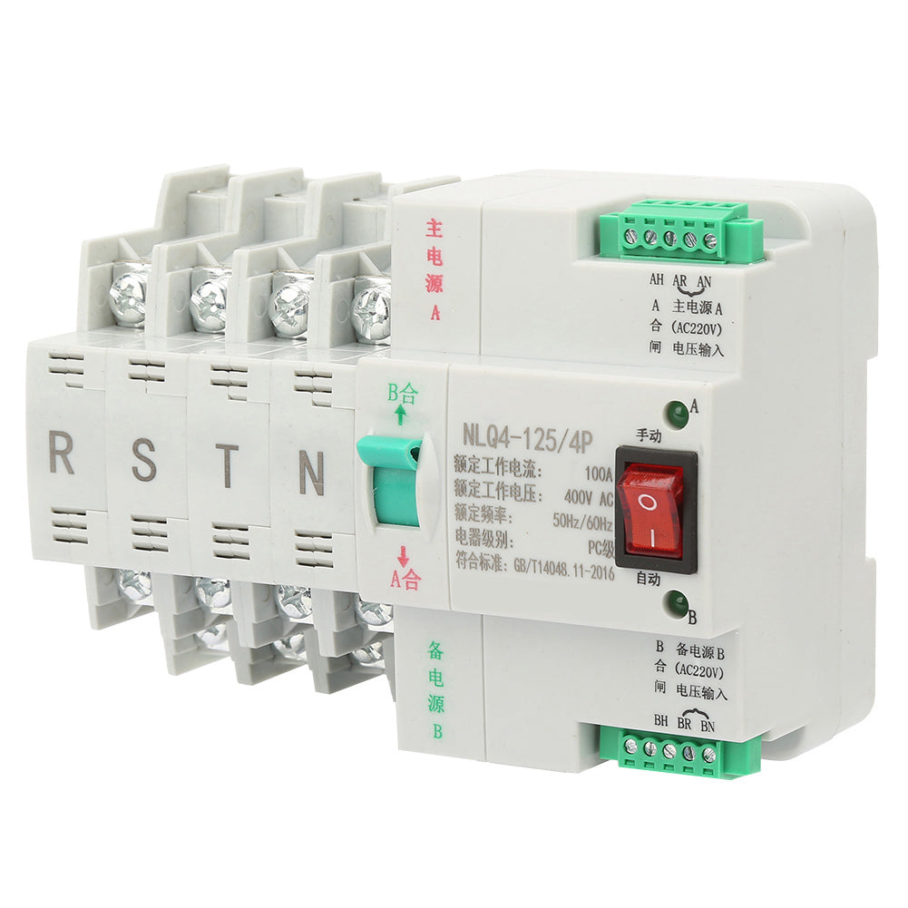 AC 400V 4P 63/80/100A Dual Power Automatic Transfer Toggle Switch(100A)