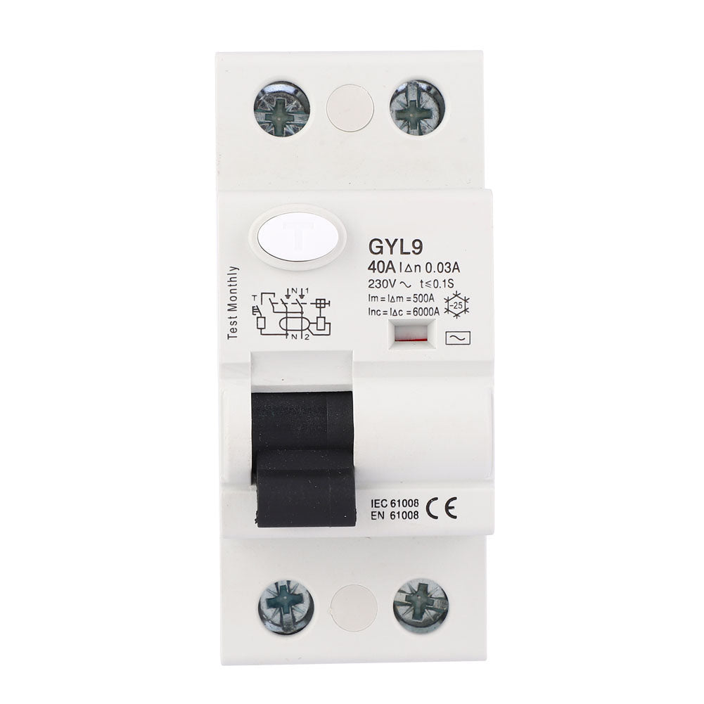 GYL9 2P 230VAC RCCB Residual Current Circuit Breaker Leakage Protector (40A)