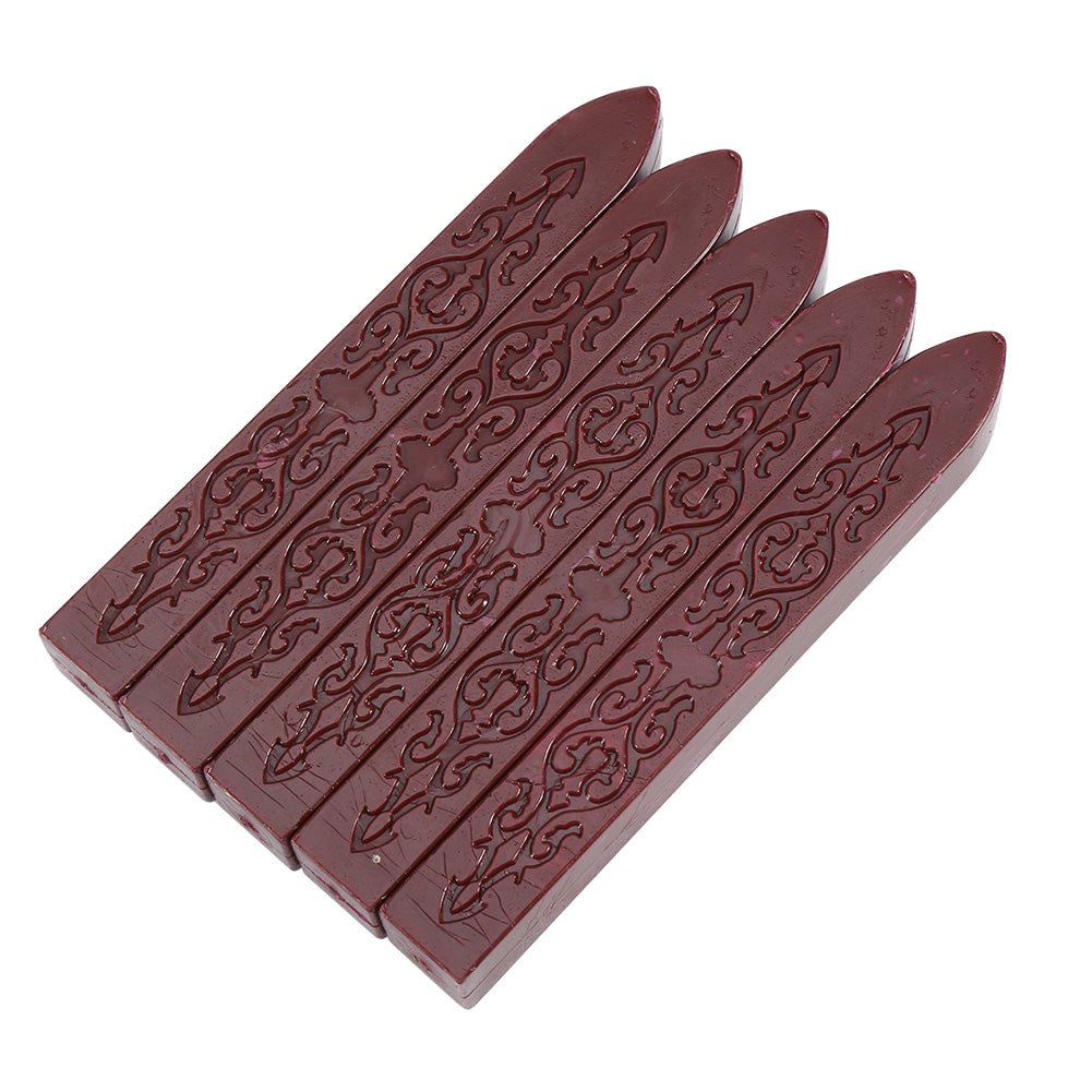 5 Pcs/set Sealing Wax Stick Melting Sticks for DIY Manuscript Craft Envelope Letter(dark red)