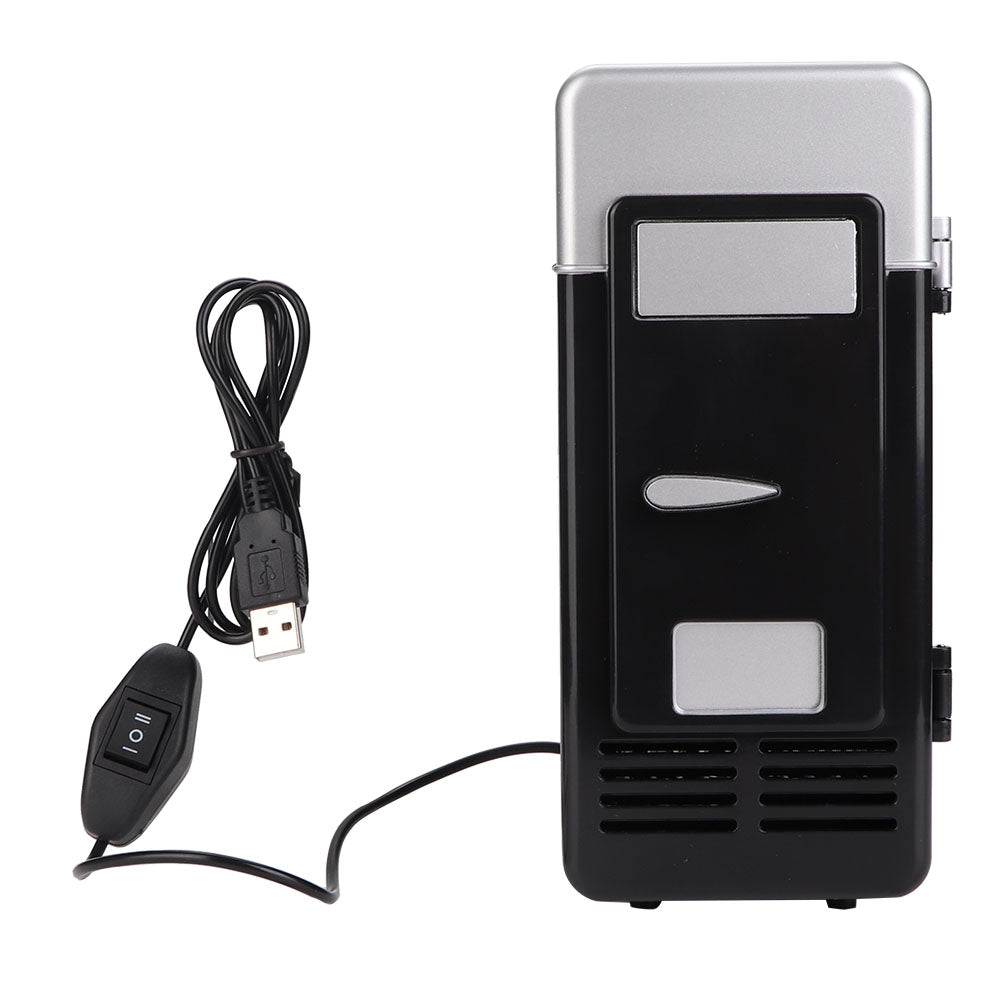 Mini USB Office Mini Heating And Cooling Dual Use Portable Refrigerator Drink Cooler(Black)