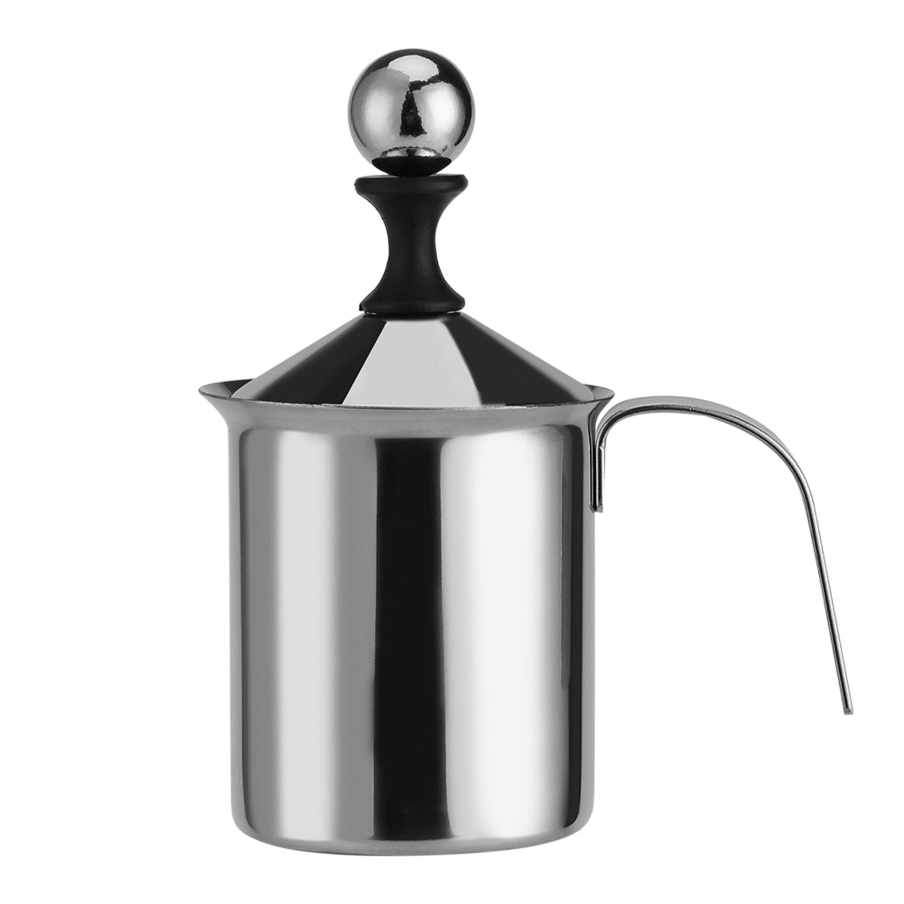 400ML/800ML Stainless Steel Manual Milk Frother Double Mesh Coffee Foamer Creamer Blender Whisker