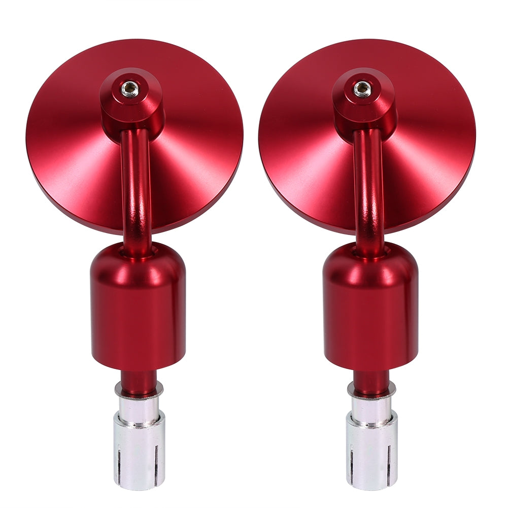 1 Pair 7/8" Round Handlebar Bar End Rear View Mirrors Motorcycle Motorbike Sidemirror Red