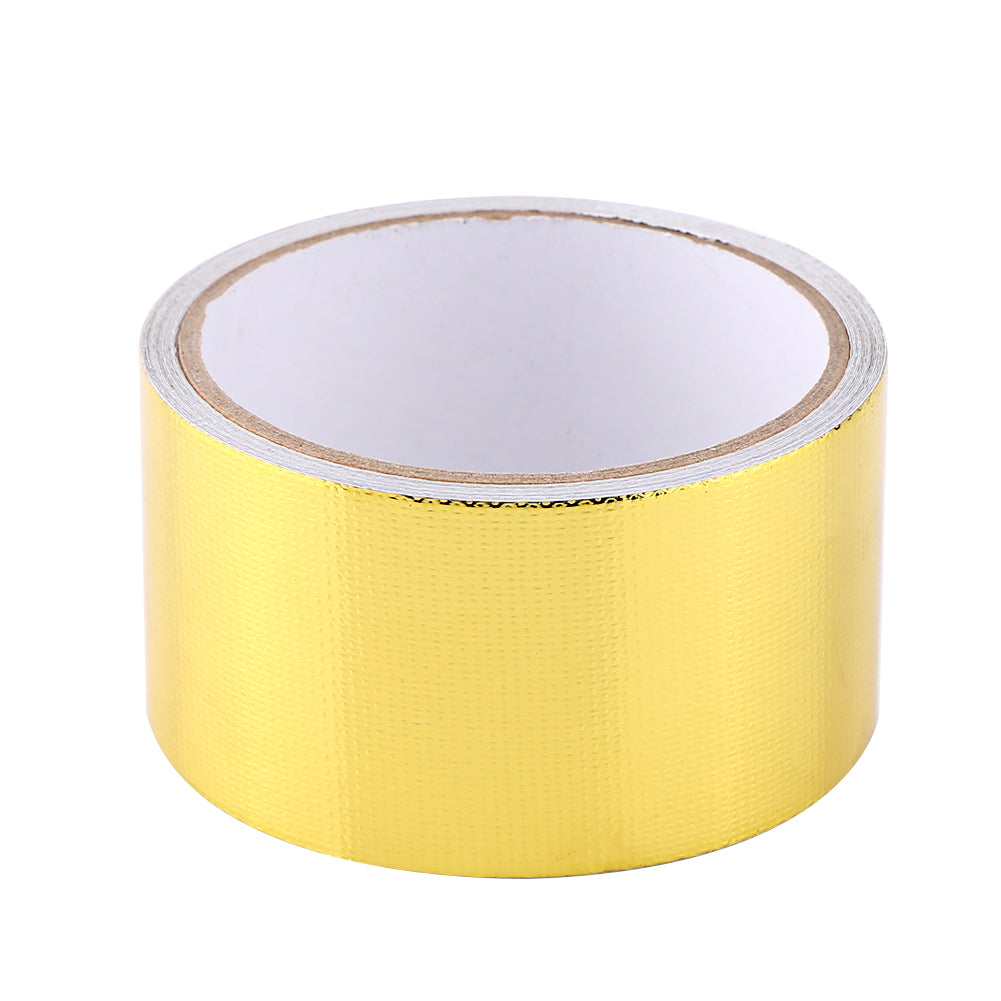 1 Roll Car Aluminum Foil Adhesive Reflective Heat Shield Resistant Wrap Tape 2" x 16Ft Gold