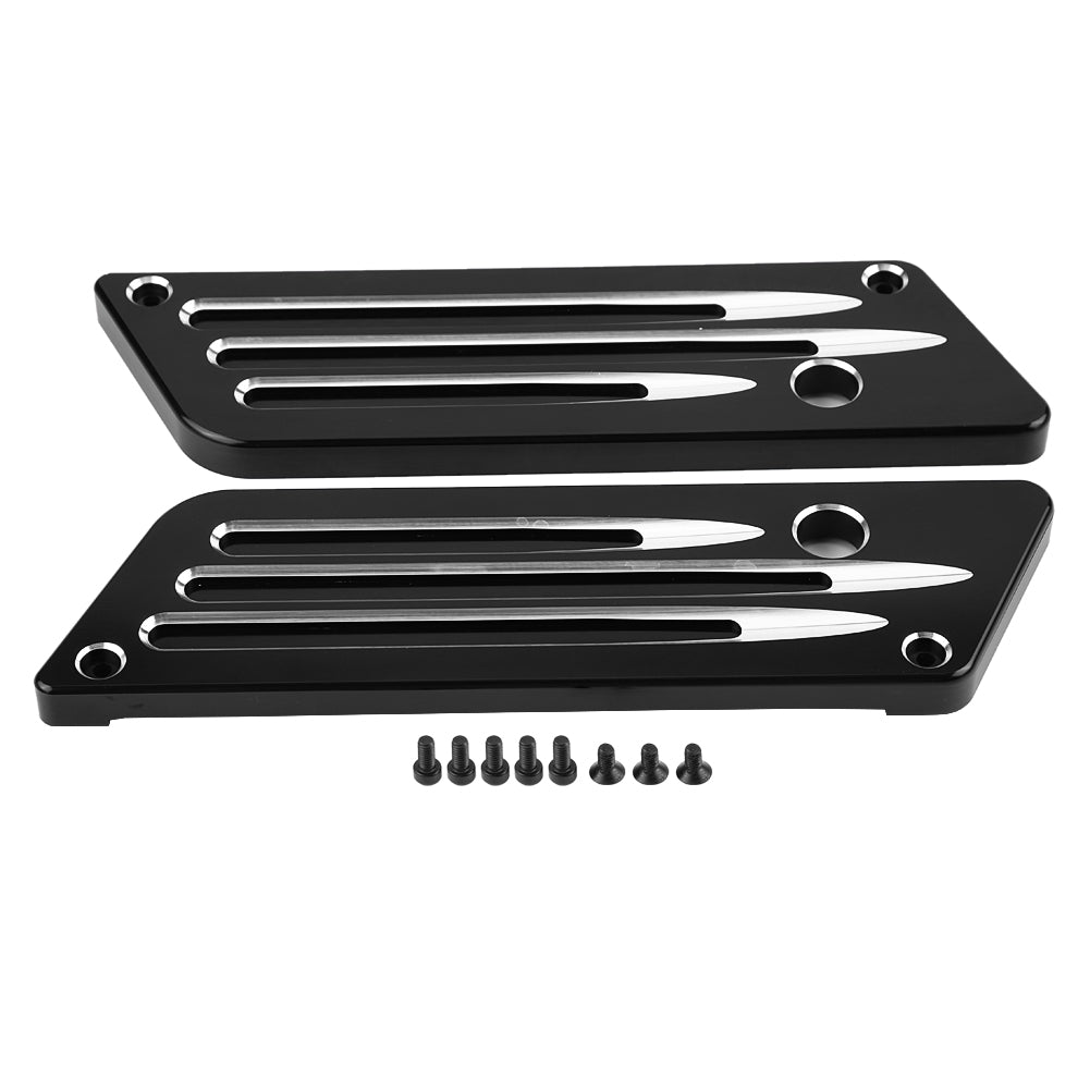1 Pair CNC Aluminum Motorcycle Saddlebag Latch Covers for Touring 1993-2013 Black