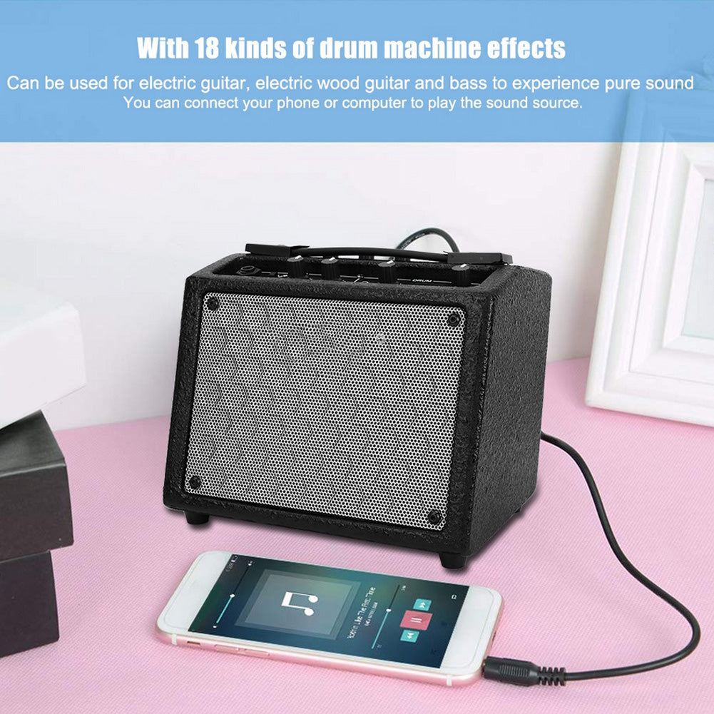 Mini Electric Guitar Amplifier Built in Lithium Battery With 18 Kinds Drum Machine Effects