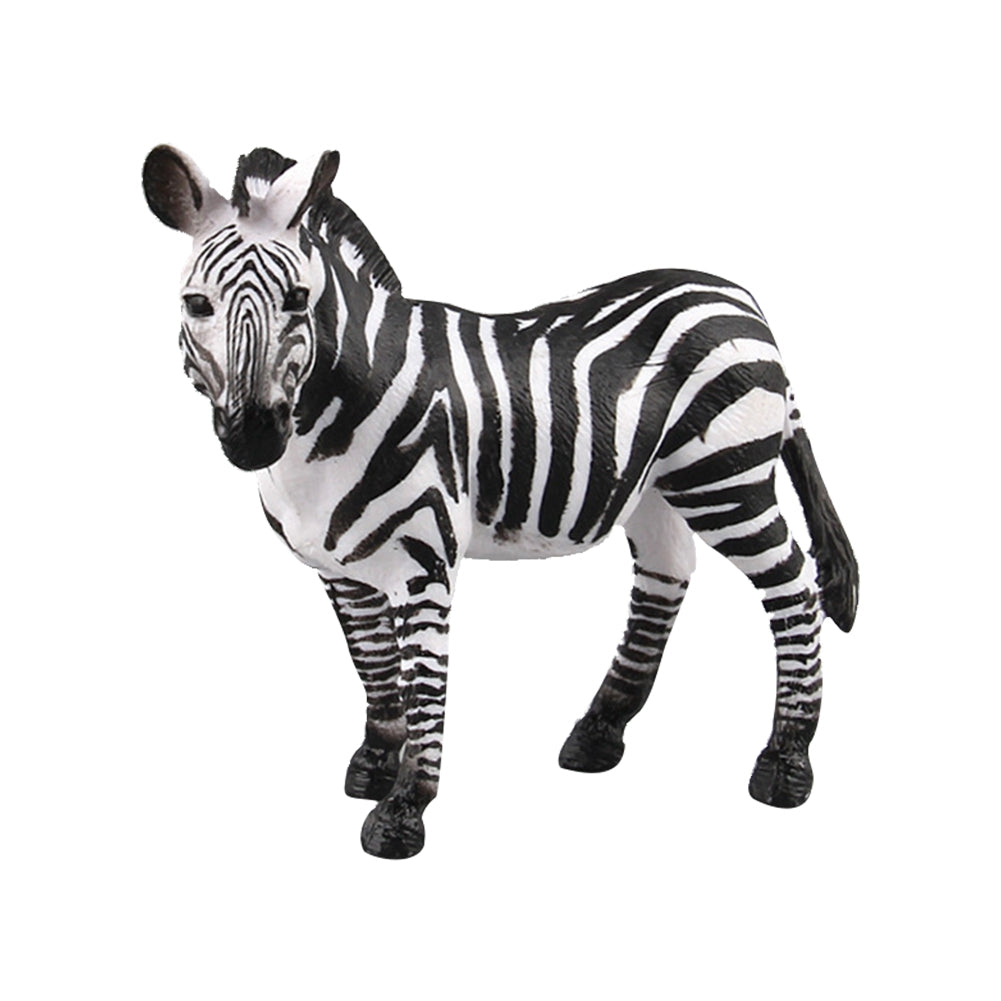 Children Kids Statue African Wild Animal Model Plastic Lifelike Simulated Toy(Mother Zebra,)