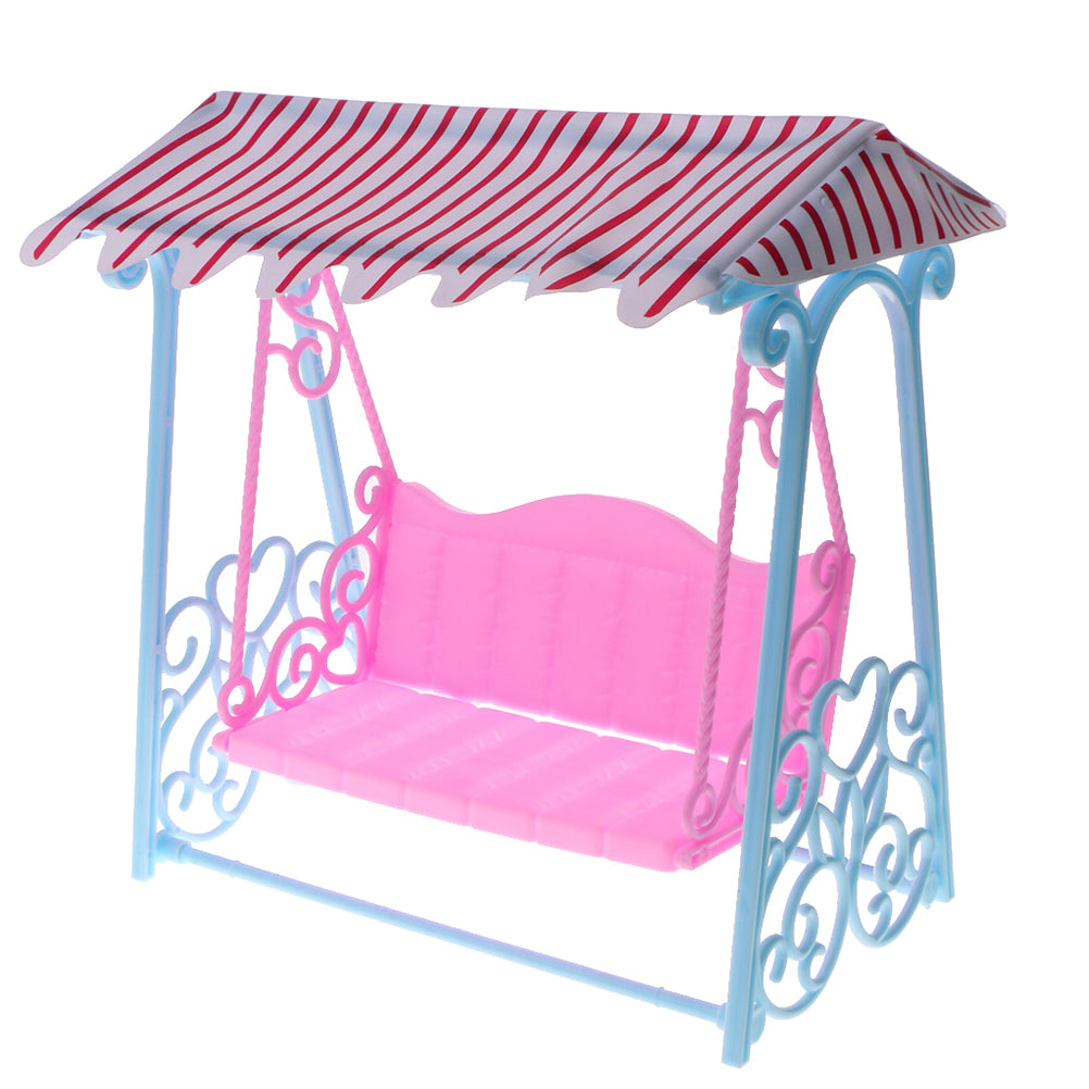 1/6 Scale Miniature Swing with Roof Chair Model Doll House Accessory Miniature Furniture Kids Girls Toys