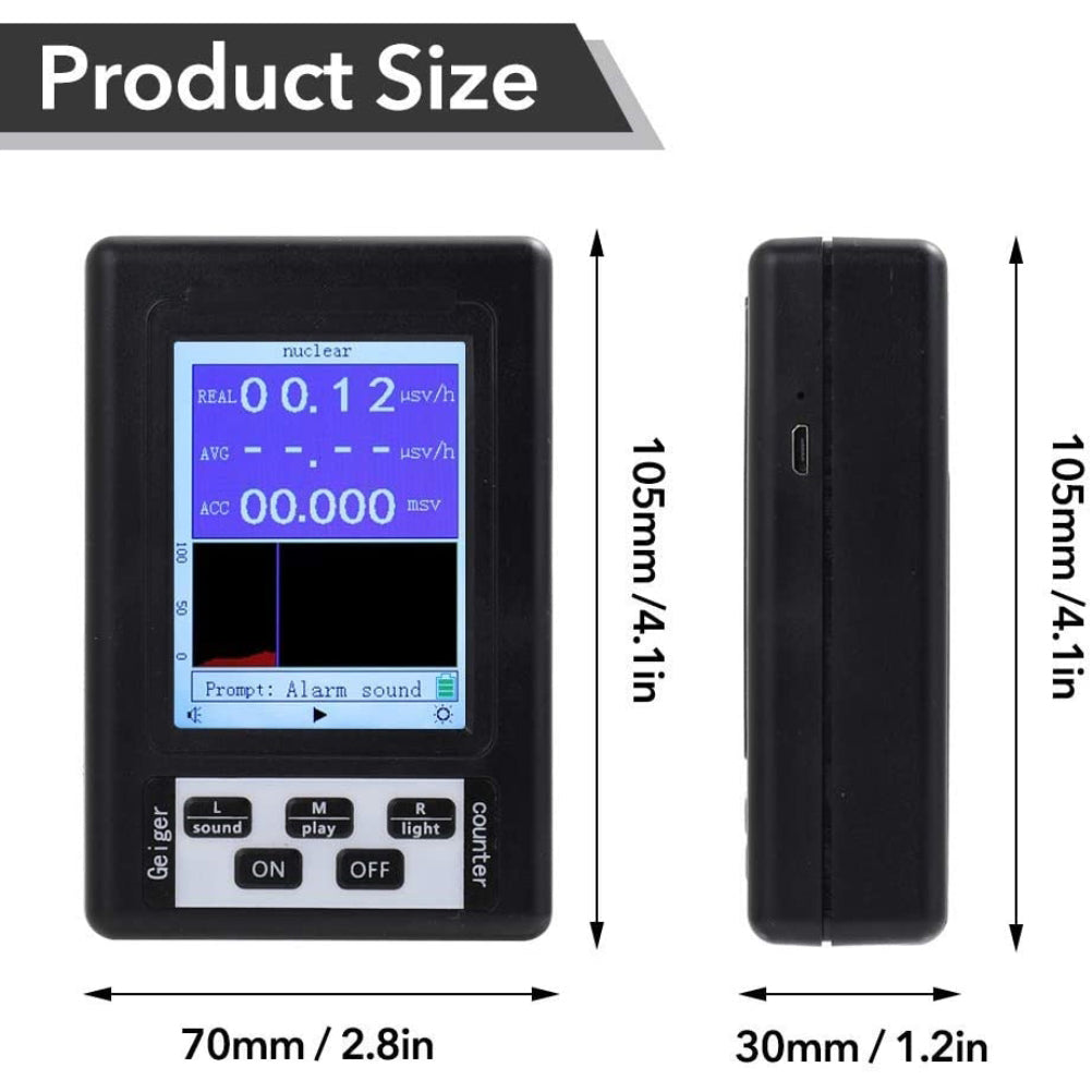 Portable Geiger Counter Core Radiation Detector β Gamma X-Ray Tester Multifunction Radioactive Detector