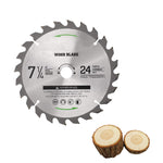 Circular Saw Blade 7-1/4''(185MM) 24 Tooth  Tungsten Carbide Tipped Circular Wood Cutting Saw Blade with 20mm Arbor for Wood Cutting Max Speed 7000RPM  Anti-clockwise Cutting Direction EU