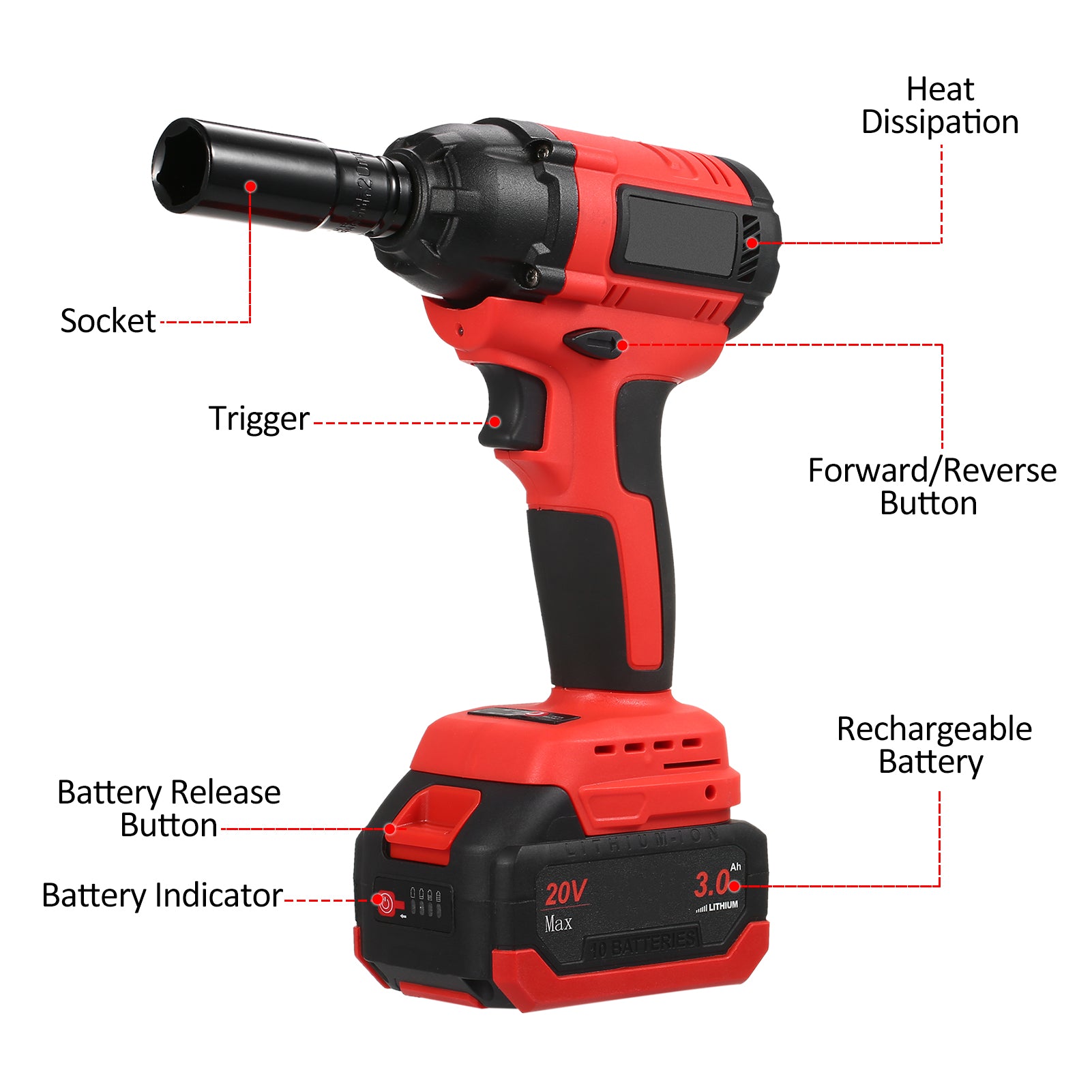 Geevorks Brushless Cordless Impact Wrench 1/2 inch Electric Impact Wrench Brushless Power Impact Wrench Set for Car Tires Max Torque 320 ft-lbs (430N.m) with 3.0A Li-ion Battery 4Pcs Impact Sockets Set & Charger Tool Box
