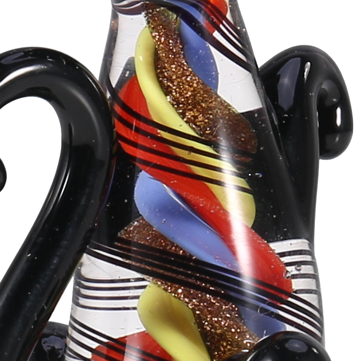 Black Kitten Mini Cute Cat Figurine Glass Animal Statue Ornament Handmade Blown Glass Cat Figurine Birthday Home Decor