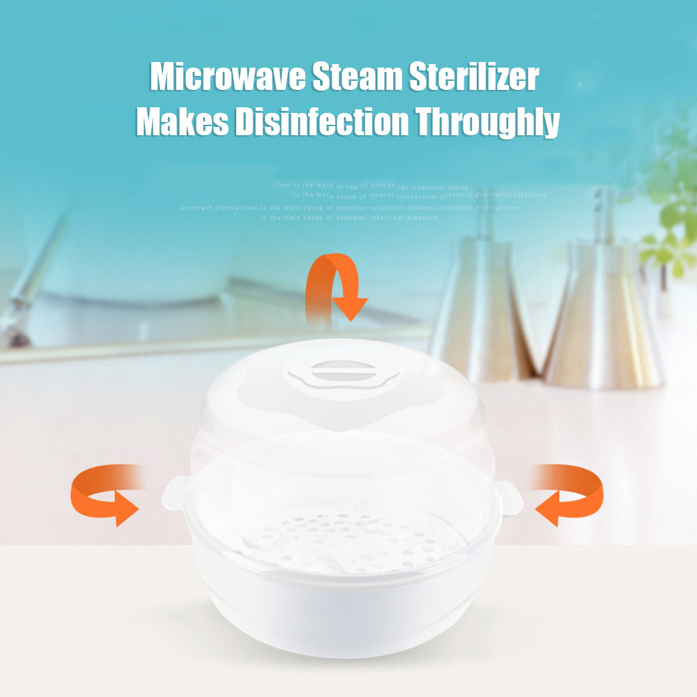 Microwave Bottle Sterilizer Steam Sterilizer Fits 6 Baby Bottles for Baby Bottles Pacifiers Cups Disinfect in 2-6 Minutes