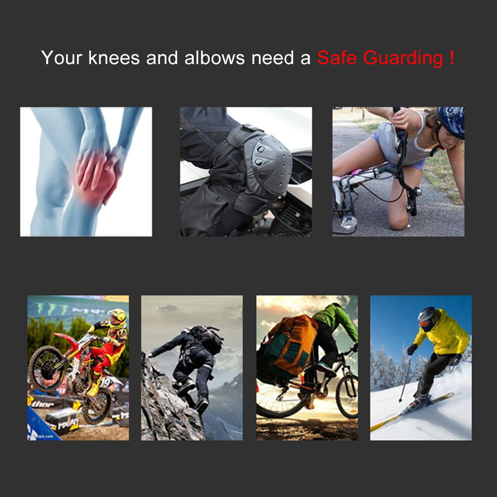 1 Pair Cycle Knee Brace and Elbow Guards Bicycle MTB Bike Motorcycle Riding Knee Support Protective Pads Guards Outdoor Sports Cycle Knee Protector Gear